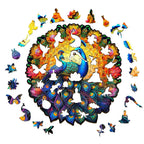 Whimsical Wooden Jigsaw Puzzle- peacock family