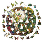Whimsical Wooden Jigsaw Puzzle- Yin Yang  Hummingbird-1