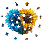 Whimsical Wooden Jigsaw Puzzle- yin yang sunflower