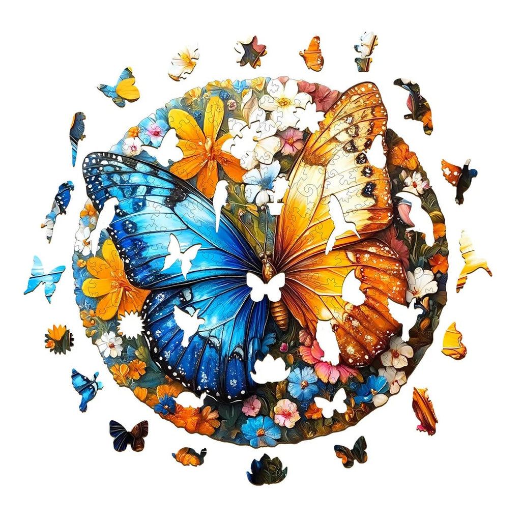 Whimsical Wooden Jigsaw Puzzle- Yin Yang Butterfly