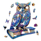 Whimsical Wooden Jigsaw Puzzle- Elegant owl