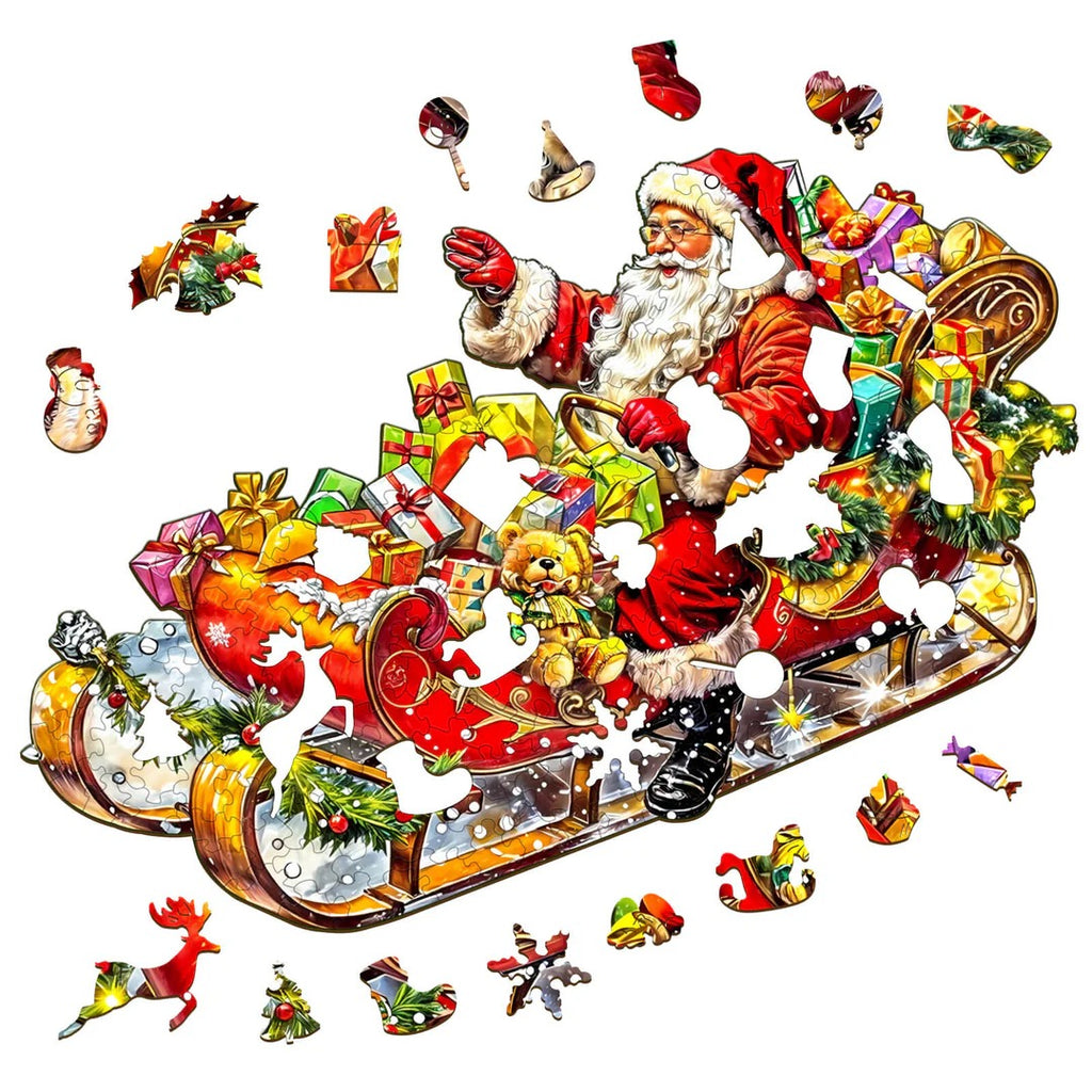 Casse-tête en bois fantaisiste - Célébration de Noël