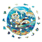 Whimsical Wooden Jigsaw Puzzle- leisurely otter
