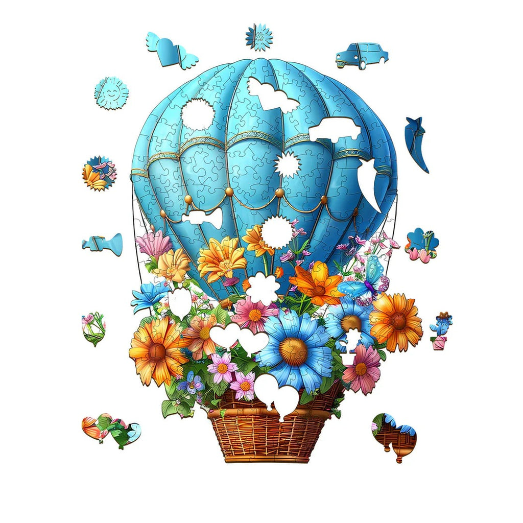 Verspieltes Holzpuzzle – Fliegende Blumen
