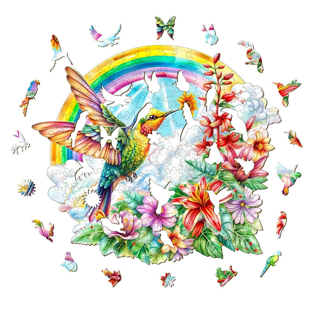 Puzzle en bois fantaisie - Colibri Angélique