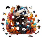 Whimsical Wooden Jigsaw Puzzle-Badger