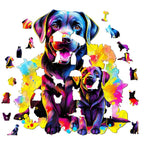 Whimsical Wooden Jigsaw Puzzle- Labrador family