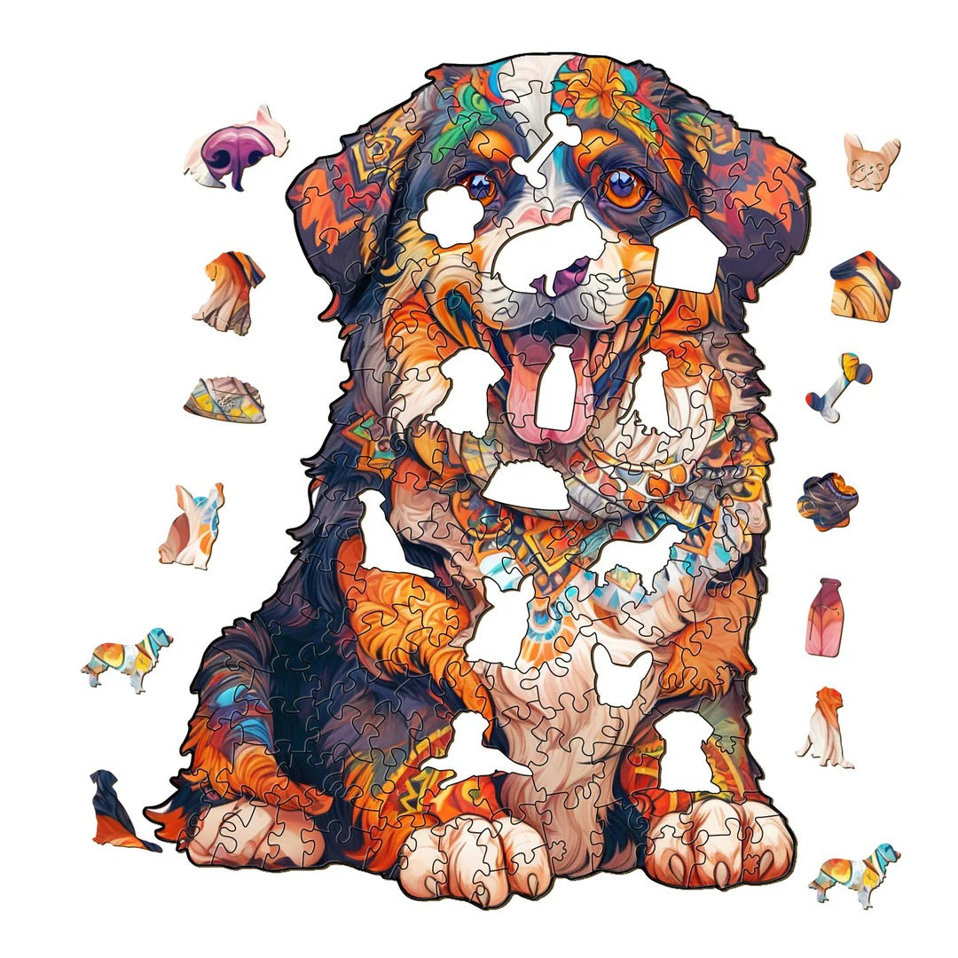 Ausgefallenes Holz-Puzzle-Berner Sennenhund