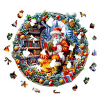 Whimsical Wooden Jigsaw Puzzle-Santa's Rest