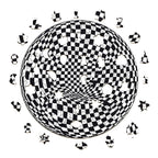 Whimsical Wooden Jigsaw Puzzle- Checkerboard pop art