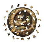Whimsical Wooden Jigsaw Puzzle- Zoological library