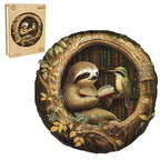 Whimsical Wooden Jigsaw Puzzle- Zoological library