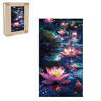 Whimsical Wooden Jigsaw Puzzle-moon Lotus