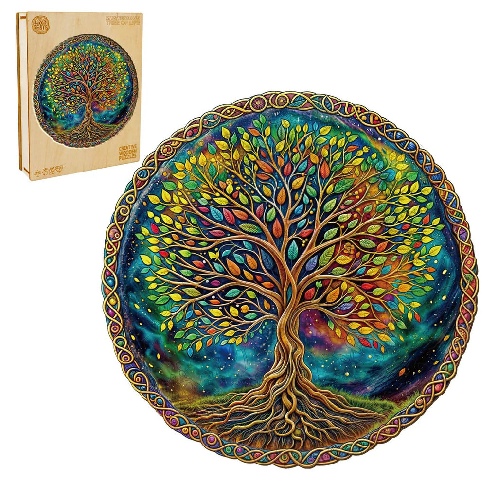 Puzzle en bois fantaisiste - Arbre de vie mystérieux