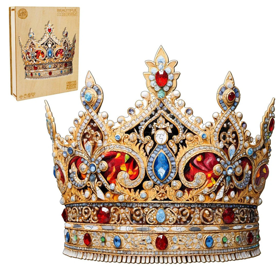 Whimsical Wooden Jigsaw Puzzle- Beautiful Crown