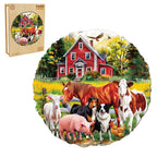 Whimsical Wooden Jigsaw Puzzle-Farm Animals