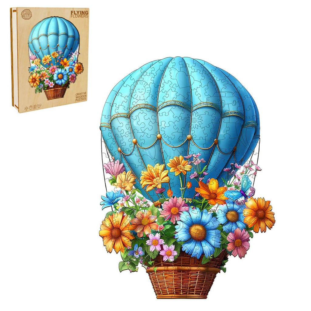 Verspieltes Holzpuzzle – Fliegende Blumen