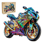 Ausgefallenes Holz-Puzzle – Motorrad