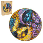 Whimsical Wooden Jigsaw Puzzle-Galaxy Butterflies