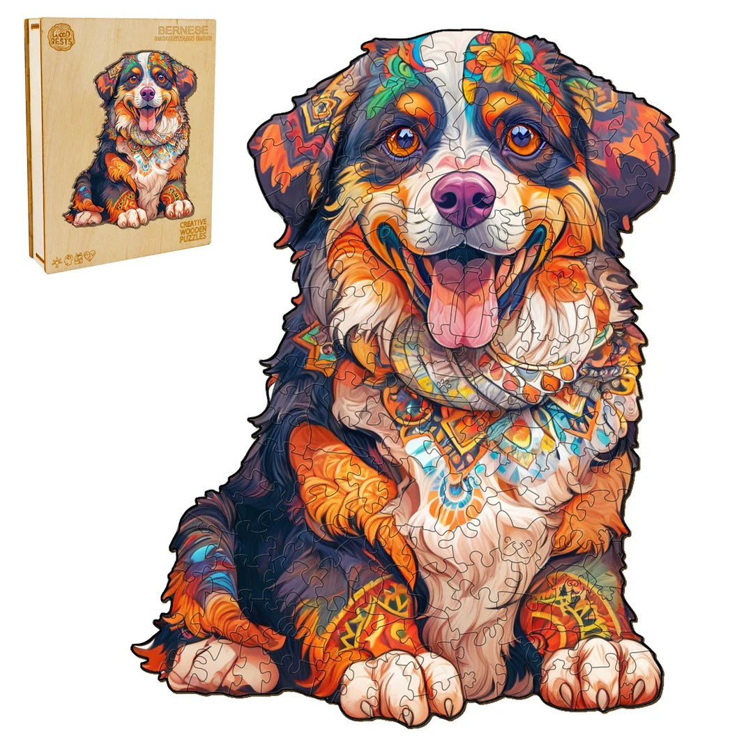 Ausgefallenes Holz-Puzzle-Berner Sennenhund