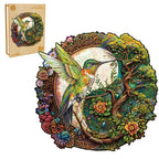 Whimsical Wooden Jigsaw Puzzle- Yin Yang  Hummingbird-1