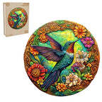 Whimsical Wooden Jigsaw Puzzle- Vintage Hummingbird