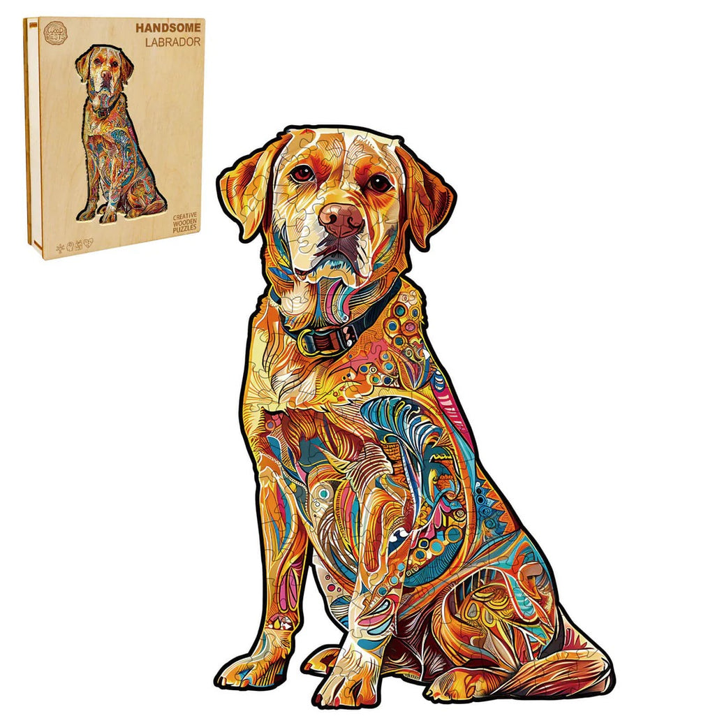 Ausgefallenes Holz-Puzzle – Hübscher Labrador