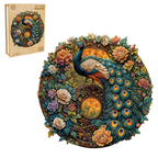 Ausgefallenes Holz-Puzzle – Yin-Yang-Pfau