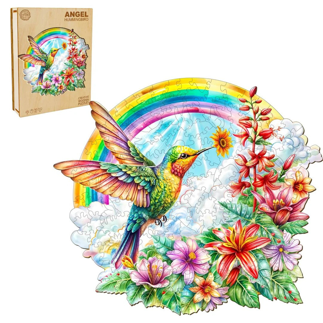 Puzzle en bois fantaisie - Colibri Angélique