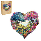 Whimsical Wooden Jigsaw Puzzle- love garden