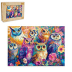 Whimsical Wooden Jigsaw Puzzle- Colored owl
