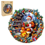 Whimsical Wooden Jigsaw Puzzle-Santa's Rest
