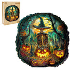 Whimsical Wooden Jigsaw Puzzle- Halloween skeletons