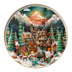 Whimsical Wooden Jigsaw Puzzle- 3D Christmas town