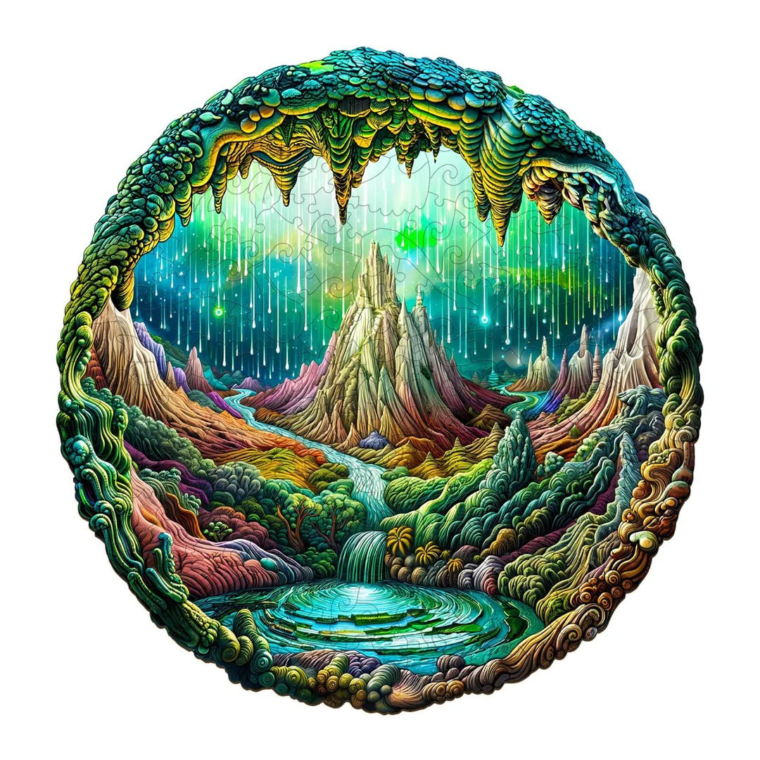Whimsical Wooden Jigsaw Puzzle- 3D aurora-1 Main image