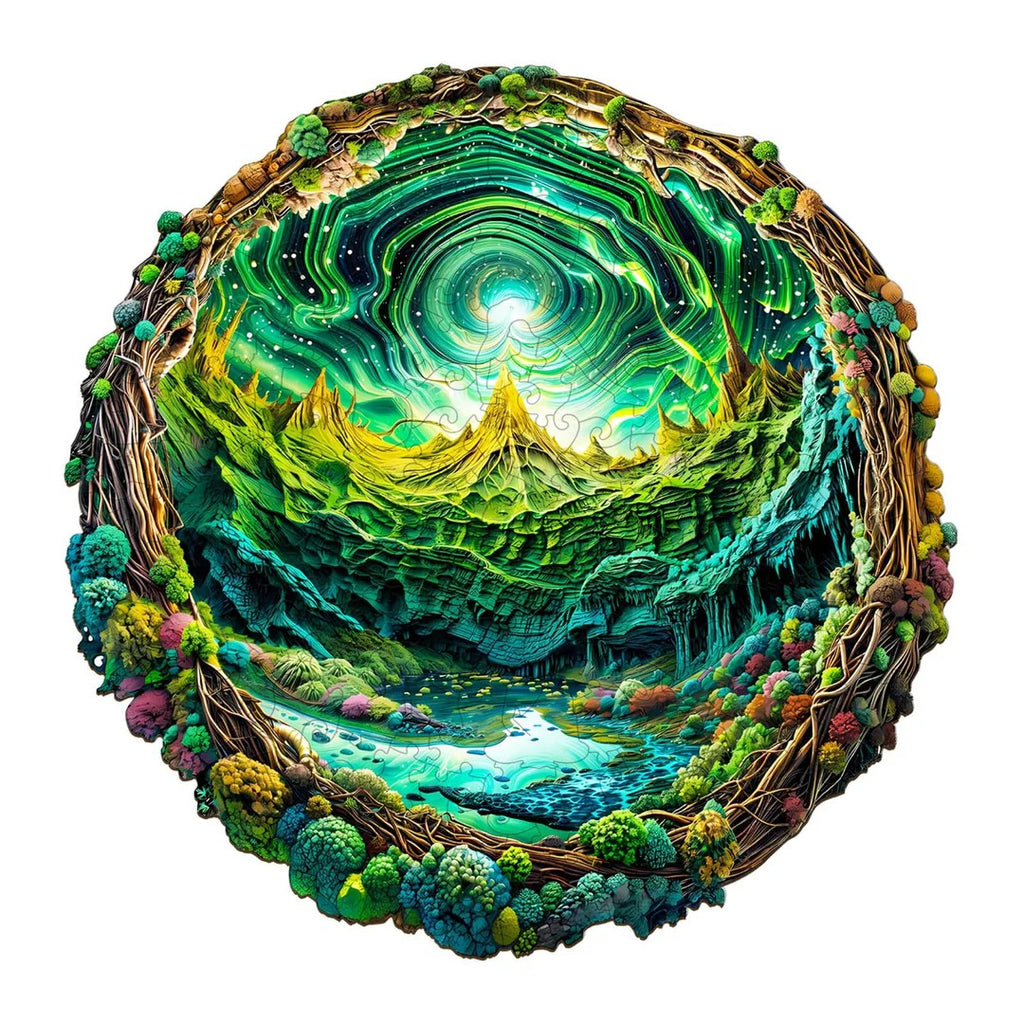 Whimsical Wooden Jigsaw Puzzle- 3D aurora-2