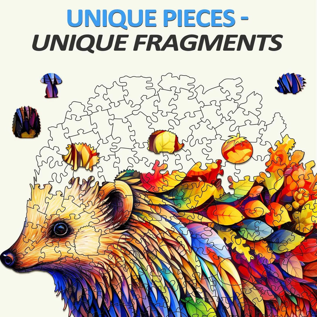 Verspieltes Holzpuzzle – Schlauer Igel
