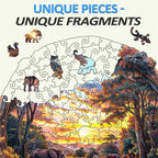 Whimsical Wooden Jigsaw Puzzle- Elephant at sunset-1
