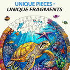 Whimsical Wooden Jigsaw Puzzle- retro turtle