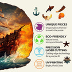 Whimsical Wooden Jigsaw Puzzle-Sailboat at sunse