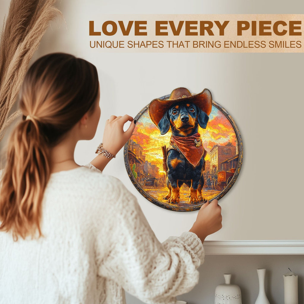 Whimsical Wooden Jigsaw Puzzle - Guardian of the Town - pickApuzzle