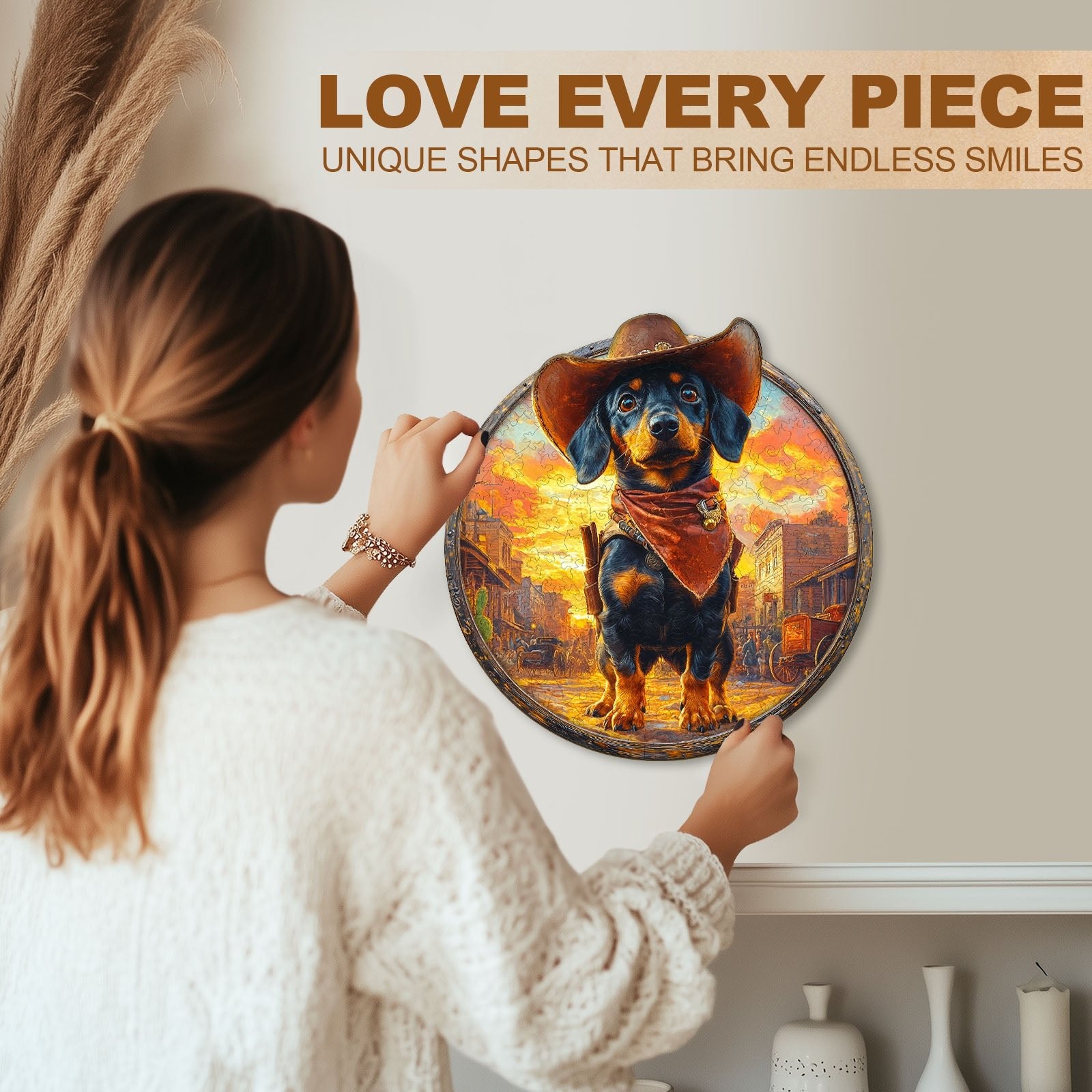 Whimsical Wooden Jigsaw Puzzle - Guardian of the Town - pickApuzzle