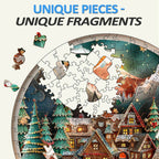 Whimsical Wooden Jigsaw Puzzle- 3D Christmas town