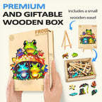 Verspieltes Holzpuzzle – Frosch-Brüder