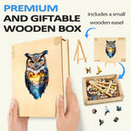 Whimsical Wooden Jigsaw Puzzle- forest owl