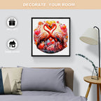 Whimsical Wooden Jigsaw Puzzle-sweet flamingo