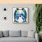 Whimsical Wooden Jigsaw Puzzle- couple penguins