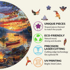 Whimsical Wooden Jigsaw Puzzle-canoe lake-2