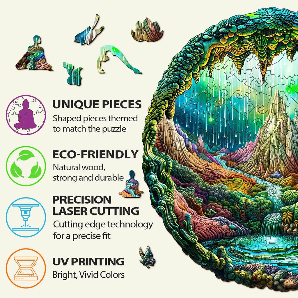 Whimsical Wooden Jigsaw Puzzle- 3D aurora-1