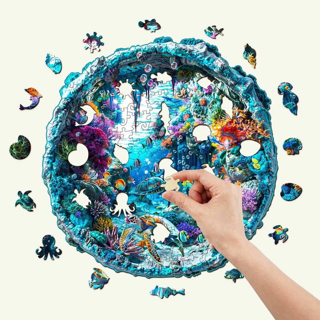 Whimsical Wooden Jigsaw Puzzle- 3D seabed